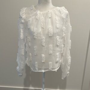THML Textured White Top Sz M